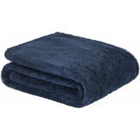 Soft Plain Teddy Fleece Throw - Navy / 150cm - image 1