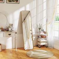 HOMCOM Rectangular Full Length Mirror for Bedroom Gold Tone -  Gold Tone