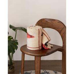 Stag Teddy Fleece Throw - Red - thumbnail 2