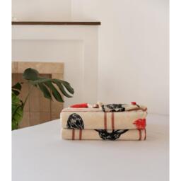 Stag Teddy Fleece Throw - Red - thumbnail 3