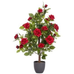 Artificial Rose Potted Plant  - Red & Green / 60cm - thumbnail 2