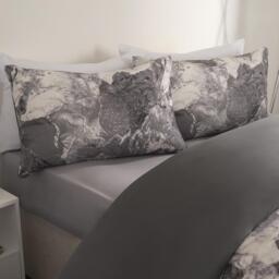 Marble Duvet Cover Set - Grey / Double - thumbnail 2