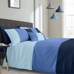 Microfibre Soft Touch Panel Duvet Cover and Pillowcase Set - Black - thumbnail 2