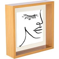 "3D Deep Box Photo Frame - 8 x 8"" with 6 x 6"" Mount - Light Wood/Ivory"