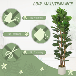 HOMCOM 180cm Artificial Fiddle Leaf Fig Tree - Green - thumbnail 3