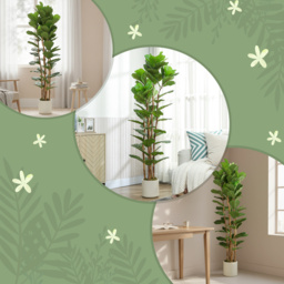 HOMCOM 180cm Artificial Fiddle Leaf Fig Tree - Green - thumbnail 5