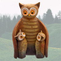 Owl Family Ornament Set Of 3 - Brown