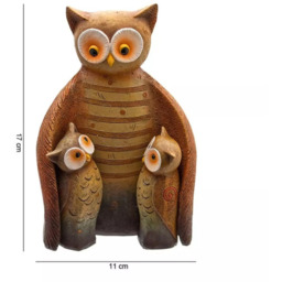 Owl Family Ornament Set Of 3 - Brown - thumbnail 4