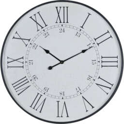 Large Embossed Roman Numeral Station Wall Clock - White - thumbnail 5
