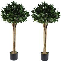 Pair of Bay Trees Laurel UV Resistant Outdoor Topiary - Bay Laurel UV