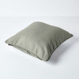 Homescapes Cotton Plain Cushion Cover - Grey / 45cm - thumbnail 4