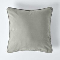 Homescapes Cotton Plain Cushion Cover - Grey / 45cm - thumbnail 1