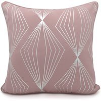 Modern Geomtric Foil Print Cushion - Pink