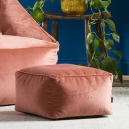 icon Kingston Classic Velvet Bean Bag and Footstool - Dawn Pink - thumbnail 4