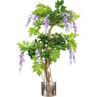 Artificial Tree With Natural Wood Trunk And Planter 110cm - Green