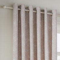Bella Floral Eyelet Curtain Pair - Natural / 168cm / 183cm - image 1