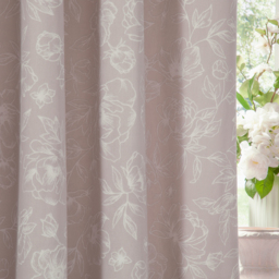 Bella Floral Eyelet Curtain Pair - Natural  / 168cm / 183cm - thumbnail 3