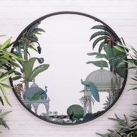 Oriental Peacock Metal Framed Wall Mirror¿Indoor / Outdoor (17298)