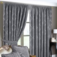 Winchester Room Darkening Pencil Pleat Curtain Pair - Silver