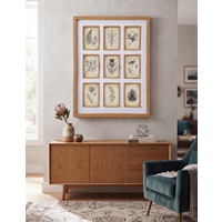9 Multi-Aperture Wall Mounted Inlay Collage Photo Frame - Brown