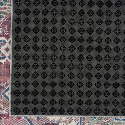 Burgundy Distressed Area Rug - Navy Red Beige / 5mm / 50cm - thumbnail 2