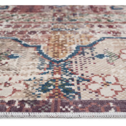 Burgundy Distressed Area Rug - Navy Red Beige / 5mm / 50cm - thumbnail 4
