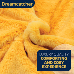 Fleece Blanket Faux Fur Throw - Gold - thumbnail 5