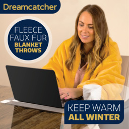 Fleece Blanket Faux Fur Throw - Gold - thumbnail 4