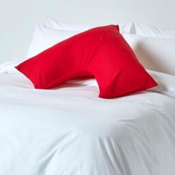 200 Thread Count Egyptian Cotton V Shape Pillowcase - Red - thumbnail 4