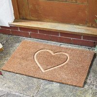 Heavy Duty Coir Door Mats - Brown / Heart - thumbnail 1