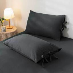 3Pcs Stripe Duvet Cover Set With Pillowcase - Grey / Single - thumbnail 4