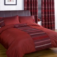 New York Woven Chenille Duvet Set With Pillowcase - Red / Single