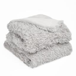 Sienna Fluffy Shaggy Blanket Throw Over Sofa Bed Fleece - Silver - thumbnail 2
