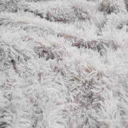 Sienna Fluffy Shaggy Blanket Throw Over Sofa Bed Fleece - Silver - thumbnail 3