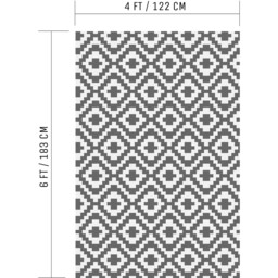 Outdoor Rug for Garden, Decking and Patio - Waterproof - Grey Geometric - Geometric Grey / 122cm - thumbnail 2