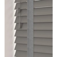 Faux Wood Venetian Blinds with Tapes - Smooth Grey / 190cm