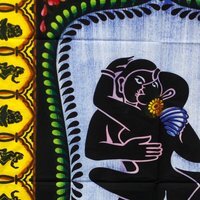 Handbrushed Cotton Wall Art Kamasutra MultiColor - Multicolor