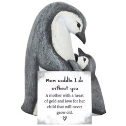 Penguin Mother and Child Ornament Loving Bond Between Mother and Child - White - thumbnail 3