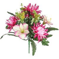 Artificial Rose Alstro Mixed Bouquet. H35cm - Pink