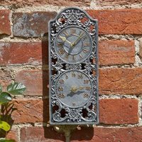 Westminster Wall Clock and Thermometer - Silver - image 1
