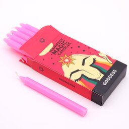 Manifest Magic Pink Candles Pack of Twelve Spiritual  Meditation Enhancer - Pink - thumbnail 2