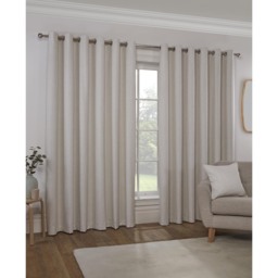Verona Linen Look Curtains - Natural / 229cm - thumbnail 2