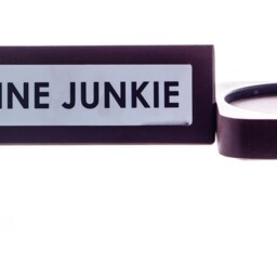 Wooden Desk Sign - Caffeine Junkie - Brown - thumbnail 5
