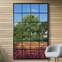 Genestra Black Modern Window Garden Wall Mirror - Black