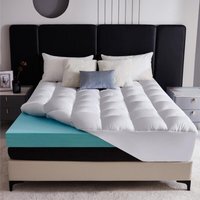 Combination Memory Foam and Microfibre Mattress Topper - White / 90cm