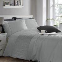Soft Touch Pinsonic Quilted Geo Duvet Cover and Pillowcase Set - Silver / King - image 1