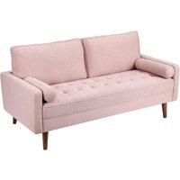 Fabric Loveseat 2-Seater Sofa with Button Tufted - Pink