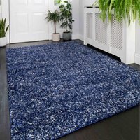 Super Soft Navy Blue Mottled Shaggy Area Rug - Navy Blue / 170 x 120cm - image 1