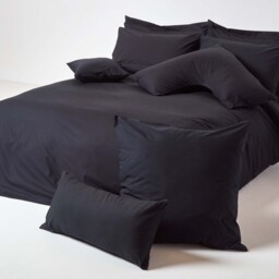 200 Thread Count Egyptian Cotton Housewife Pillowcase - Black / 60cm - thumbnail 4