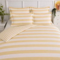Reversible Wide Stripe Duvet Cover Set Easy Care Contemporary Bedding - Desert sand / King